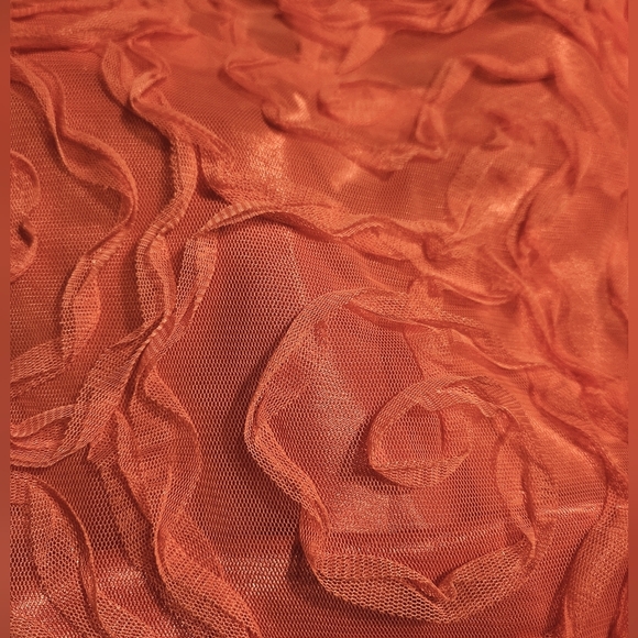 Hailey Logan By Adrianna Propell Coral Rosette Strapless Gown - Picture 10 of 14